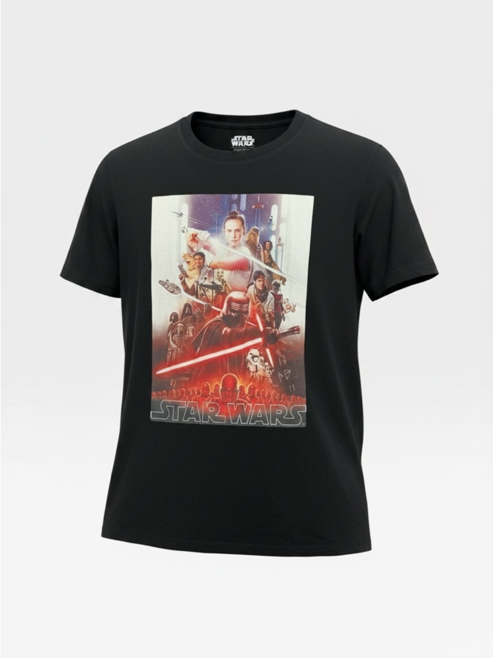 Men’s Star Wars Black Tee with Red and White Poster Graphic NWOT